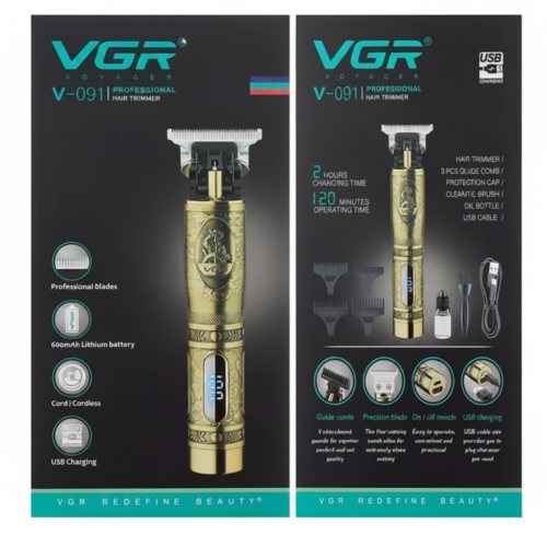 Patillera VGR V-939 Profesional Inalámbrica Gold