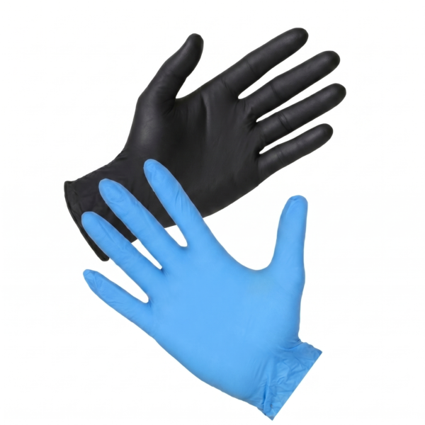 Guantes de Nitrilo Negros y Azules Profesional